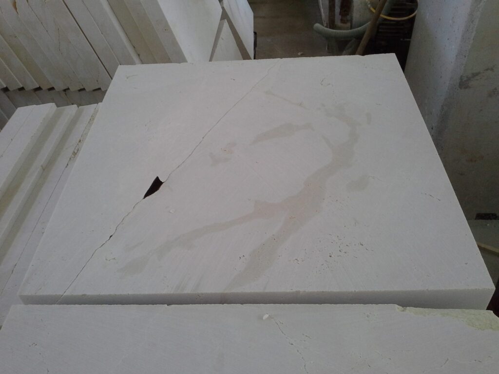 Cracked marble slab