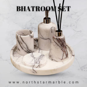 Lilac Marble Bathroom Set
