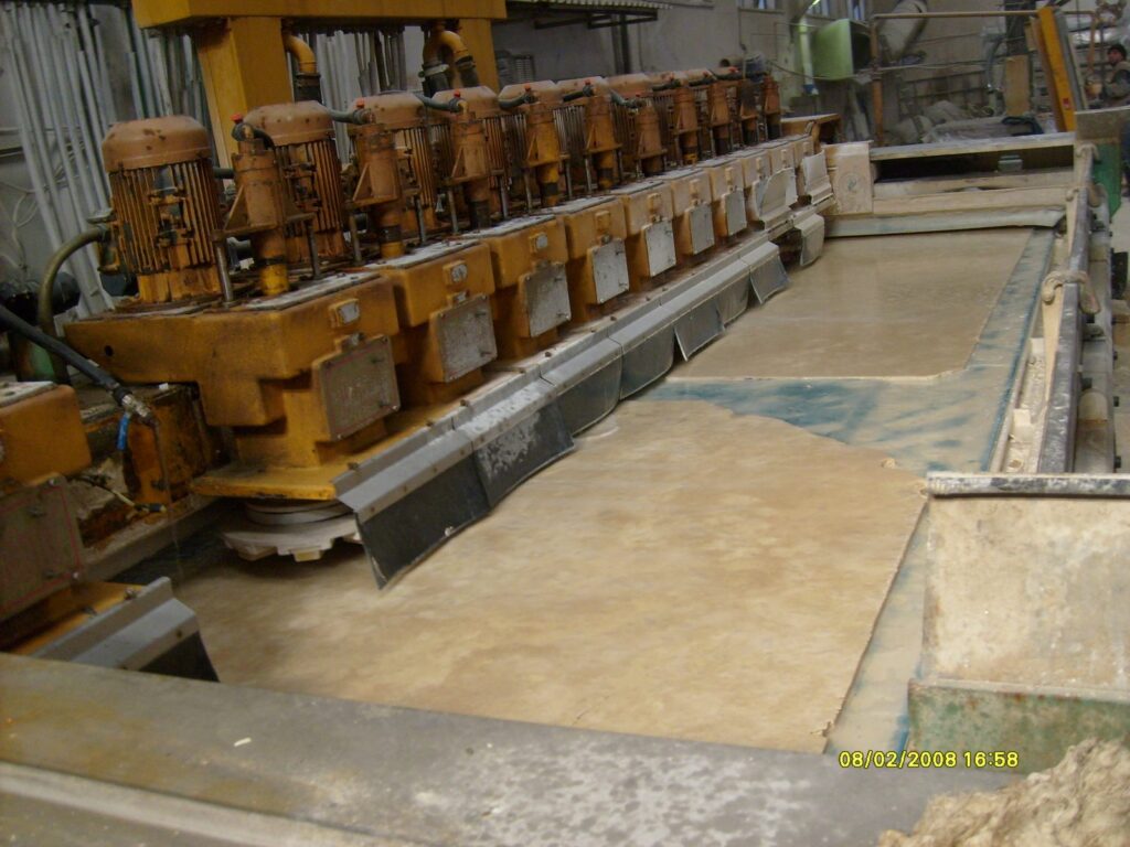 Marble slab polishing line