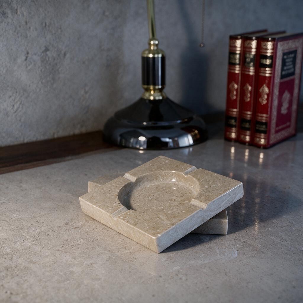 Rustic Green marble square ash tray