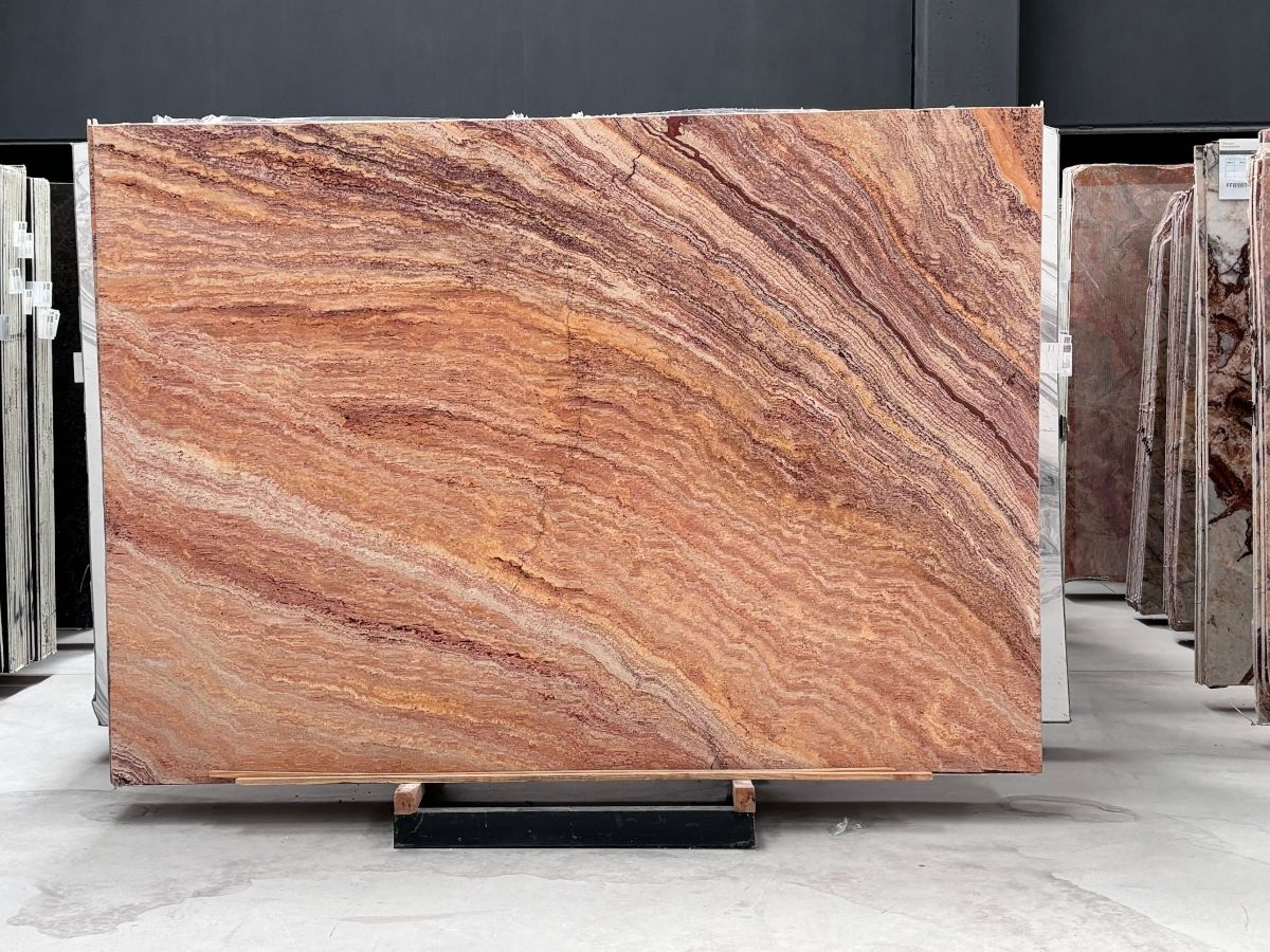 Rainbow travertine slab